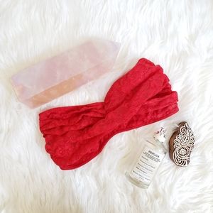 Express • Bold Red Lace Bralette Bandeau